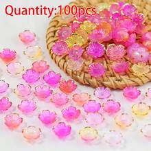 100pcs Acrylic Dual-Color Gold Foil Flower Beads, Acrylic Loose Beads For Jewelry Making - Two-tone Flower Bead - View 18