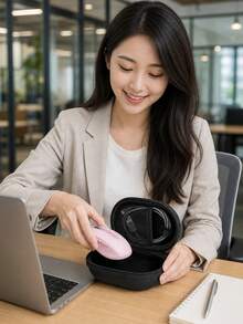 1pc Mouse Storage Bag, Multi-Functional Data Cable Organizer, Digital Accessories Storage Pouch, Shockproof Power Bank Plug And Mouse Protective Case, Wireless Mouse Storage Protective Cover, Portable Storage Bag - Multicolor - View 3
