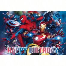 DOBBLE Avengers Birthday Party Backdrop, 150 X 100cm Polyester Photography Background Banner For Party Decoration, Photo Booth And Cake Table - View 9