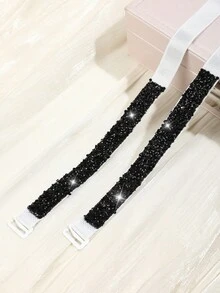 2/4/6pcs Rhinestone White Diamond Shiny Elegant Women's Lingerie Shoulder Straps - Multicolor - View 14