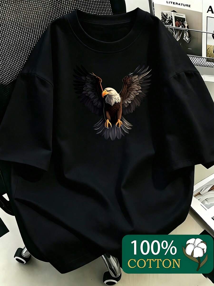 2026 New Large-Size Women's Round-Neck Pullover Short-Sleeve T-Shirt, 100% Pure Cotton, Loose-Fitting, Fashionable Casual Sports Top, Comfortable Ever - Black - View 1