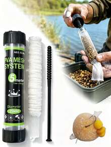 5m Mesh Bait Bag Set, Fast Dissolving Water-Soluble Mesh Refill, Fishing Accessory, Includes Funnel And Piston, Suitable For Granular Bait - Multicolor - View 1