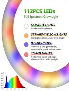 Full Spectrum LED Grow Light, Adjustable Stand, USB Powered With Timer, For Indoor Tall Potted Plants Greenhouse Gardening, Halloween & Christmas Home Decor Lighting - Large Plant Grow Light - View 5