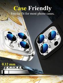 1片 [2026新款] 9H鋼化玻璃相機鏡頭保護膜，適用於 18 Pro/18 Pro Max/17 Pro Max/17 Pro/17/17 Air/16 Pro Max/16 Pro/16 Plus/16/15 Pro Max/15 Pro/15 Plus/15/14 Pro Max/14 Pro/14 Plus/14/13 Pro Max/13 Pro/13/12 Pro Max/12 Pro/12/11 Pro Max/11 Pro/11，[1:1完美貼合] 磨砂金屬防刮高清透明，無氣泡易安裝，相容手機殼 (白色鈦金) - 銀色 - 查看 6