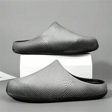 Men's Summer Outdoor Beach & Creek Clogs, Soft Thick Tire Sole Non-Slip Cushioned Closed-Toe Slide Sandals, Outdoor Sports Large Size - Silver - View 4