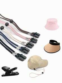 3Pcs Anti-Lost Hat Chin Strap,Baseball Cap Cord,Windproof Hat Holder Lanyards With Clips,Fits Most Hat Styles,Great For Hiking,Running&Everyday Use - Conventional - View 12