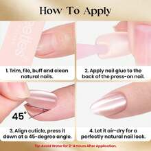 Beetles  Caramel Brown Cat Eye Press-On Nails, Short Almond False Nails With Easy 10-Minute Application, Complete Fall Manicure Kit For Women - Cat Eye Press On Nails Short Almond - 查看 8