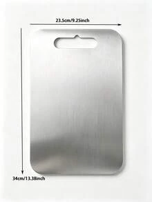 Ultra-Thin Stainless Steel Cutting Board 3 Pieces Set, Includes Large, Medium And Small Sizes, Easily Stored In Kitchen Drawer. Stainless Steel Material, Durable And Resistant To Cracking And Mold, Built-In Hanging Hole For Ventilation When Not In Use. Suitable For Preparing Baby Food, Cutting Fruits And Vegetables, Processing Meat, Separating Raw And Cooked Ingredients To Avoid Cross-Contamination, Easy To Clean And Heat/Cold Resistant. Minimalist And Versatile, Meets Daily Home Meal Prep Needs, Ideal Kitchen Tool For Small Kitchens. - View 9