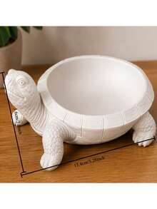 1pc White Turtle Storage Tray, Entryway Key Holder, Nordic Style Desktop Decor Ornament - Multicolor - View 2