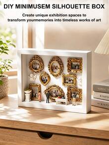 1 Set DIY Mini Museum Shadow Box Kit, Unique Way To Preserve Precious Memories With Customizable Photo Display And Miniature Figurine Frame Set, Personalized Unique Keepsake Or Decor, Suitable For Halloween/Christmas Gifts Or Home Decoration - 7 Inches Square - View 2