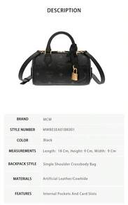 Mcm Ella Visetos Series Vintage Lady's Shoulder Crossbody Handbag MWBESEA01BK001 - 黑色MWBESEA01BK001 - 查看 8