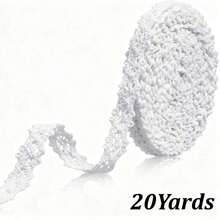 5/20Yards 1CM Vintage Lace Ribbon 1cm Wide, Thin Crochet Lace Trim For Handmade Sewing, Scrapbook, Junk Journal, Gift Package, Wedding And Cottagecore Crafts - A - View 15