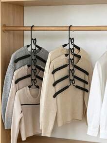 5 Packs Heavy-Duty Space-Saving Hangers, 5-In-1 Multi-Layer Design With Non-Slip Foam Pads, Polished Finish, Multi-Functional Clothes Hanging Rack, Space-Saving Clothes Hanger, For Coats, Sweaters, Suits, And T-Shirts, Hangers For Clothes - Multicolor - View 8