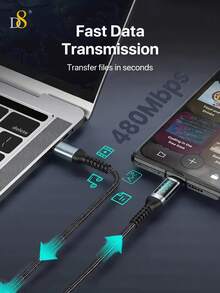 Kabel USB C ke USB C D8 1,2M Jalinan Nilon 100W 5A Kabel Pengisian Cepat PD dengan Layar Digital LED Pengukur Daya, Kabel Pengisi Daya Tipe C, Kompatibel dengan iPhone Duo/18/17/16/15, Galaxy S24/S23/S22 Kabel Sinkronisasi Data Pengisian Cepat, Kabel Tipe C Jalinan Tahan Lama - Beraneka warna - View 7