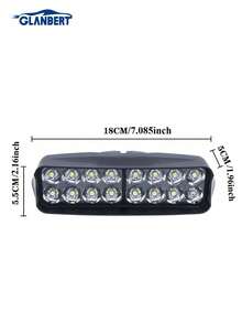 GLANBERT 8/12/16LED 摩托車超亮 LED 燈條附開關，高亮度外部輔助燈，適用於電動車、摩托車與三輪車改裝 - 白色 - 查看 7