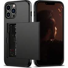 防摔二合一 PC 手機卡套,相容 Apple 17 Promax 17 Pro 17e 16E 15 14 13 12 11 18 機型,2 合 1 防震手機保護殼,附卡槽與錢包式設計 - 黑色 - 查看 33