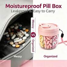 Portable Pill Box 7-Day Large Capacity Pill Storage Box Vitamin Storage Box Anti-Confusion Design Large Opening Easy Access Travel Pill Box - Two-ribbed Pill Box - View 3