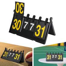4-Digit Portable Flip Scoreboard, Multi-Function Scoreboard 15.3*8.3*8.3in For Ultimate Tennis, Basketball, Baseball, Softball, Volleyball, Football - Black - View 2
