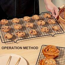 1pc Black Non-Stick Drying Rack, Kitchen Baking Tool, Bread Cooling Rack, Cookie Food Cooling Rack - Black - View 6