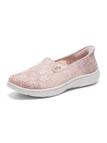 Skechers Women's ON-THE-GO FLEX RADIANT Slip-On Mesh Shallow-Cut Lightweight Comfortable Walking Shoes 138363-BLSH - Nude Pink - View 6