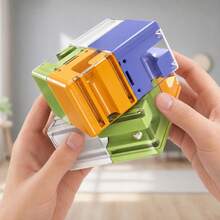 TEMI 3D迷宮魔方，教育益智玩具，兒童拼圖玩具，生日派對禮物，適合3歲及以上兒童 [隨機顏色] - 薄荷綠 - 查看 2