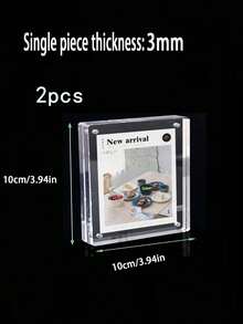 1pc/2pcs Transparent Thick Acrylic Photo Frame, Modern Desktop Photo Frame, Suitable For Home And Office Decoration. Suitable For Photos, Flowers And Landscape Paintings Acrylic Table Card Transparent Price Sign Acrylic Photo Frame Desktop Painting Decoration Frame. - Transparent - View 15