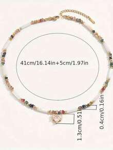 1pc Bohemian Artificial Crystal Heart Necklace, Women's Graduation Season Couple Jewelry Gift - Necklace - View 5