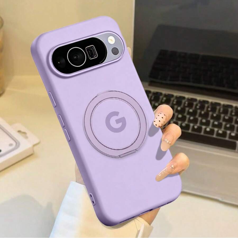Liquid Phone Protective Case With Stand Compatible For Pixel 6 7 7 Pro 7A 8 8 Pro 9 9 Pro 10 10 Pro 10A 10 Pro XL - Grass Purple - View 1