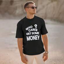 Sassy   Money   Quote Black T   Shirt,Casual Print,Comfortable And Versatile,Letter Pattern Pure Cotton Printed T Shirt - 款式 - 查看 8