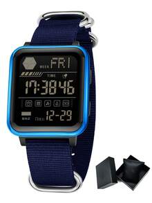 SANDA. SANDA Men's Digital Watch With Multifunction Square Dial And Silicone Strap - one-size - View 13