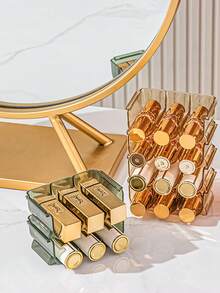 1PC Transparent PET Lipstick Organizer Box, Stackable Multi-Layer Desktop Makeup Display Rack For Lip Gloss And Lipstick Storage, Cosmetic Organizer Tool, For Dorm Vanity And Daily Use - Multicolor - View 2