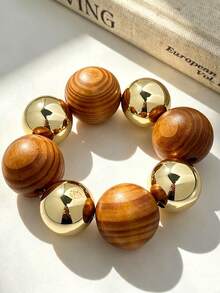 1 Buah Gelang Kayu Buatan Tangan Ukuran Besar dan Berlebihan, Unisex, Kombinasi yang Dapat Disesuaikan, Bahan Resin Warna Amber, Modis dan Elegan, Cocok untuk Pemakaian Sehari-hari dan Hadiah untuk Pasangan dan Teman - Multiwarna 3 - View 8