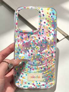 1件全息漩渦透明彩繪手機殼 防摔波點彩繪款 相容 Apple 17Promax/16Pro/15plus/14Promax/13Pro/12Promax/11 保護殼 - 彩色 - 查看 3