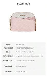 Michael Kors Jet Set Travel Logo Women's Shoulder Sling Bag 35S5GTVC6B PWD BLSH MLT - 粉紅色35S5GTVC6B PWD BLSH MLT - 查看 9