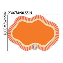 1pc Orange Wavy Edge Asymmetrical Area Rug, Living Room Carpet, Area Rug, Small Area Rug, Mat, Home Decor, Large Living Room Carpet, Round Carpet, Living Room Home Decor, Room Decor, Washable Carpet - Multicolor - View 13