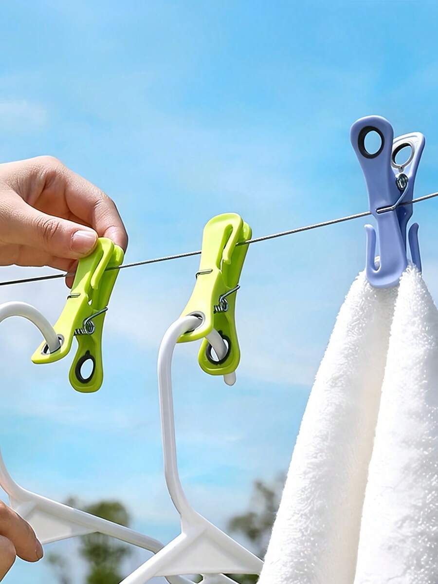 Heavy-Duty Windproof Plastic Clothespins, Strong Grip Non-Slip Multi-Purpose Clip Set, Suitable For Socks, Towels, Clothing, Dorm Essentials, College Room Decor, Cruise Essentials, Laundry Room Accessories