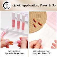 Beetles Maple Brown Cat Eye Press-On Nails, Short Almond Polka Dot False Nails With Glue & Adhesive Tabs, Ready-To-Press Fall Manicure Kit - Brown Cat Eye Short Almond Polka Dot Design - 查看 7