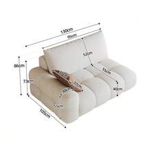 Y160-Left 2-Seater, Creamy White - 乳白色 - 查看 2
