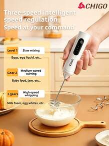 CHIGO Pengaduk Susu Elektrik Multifungsi Kecil Pengaduk Kopi MX-D702 - Putih - View 1