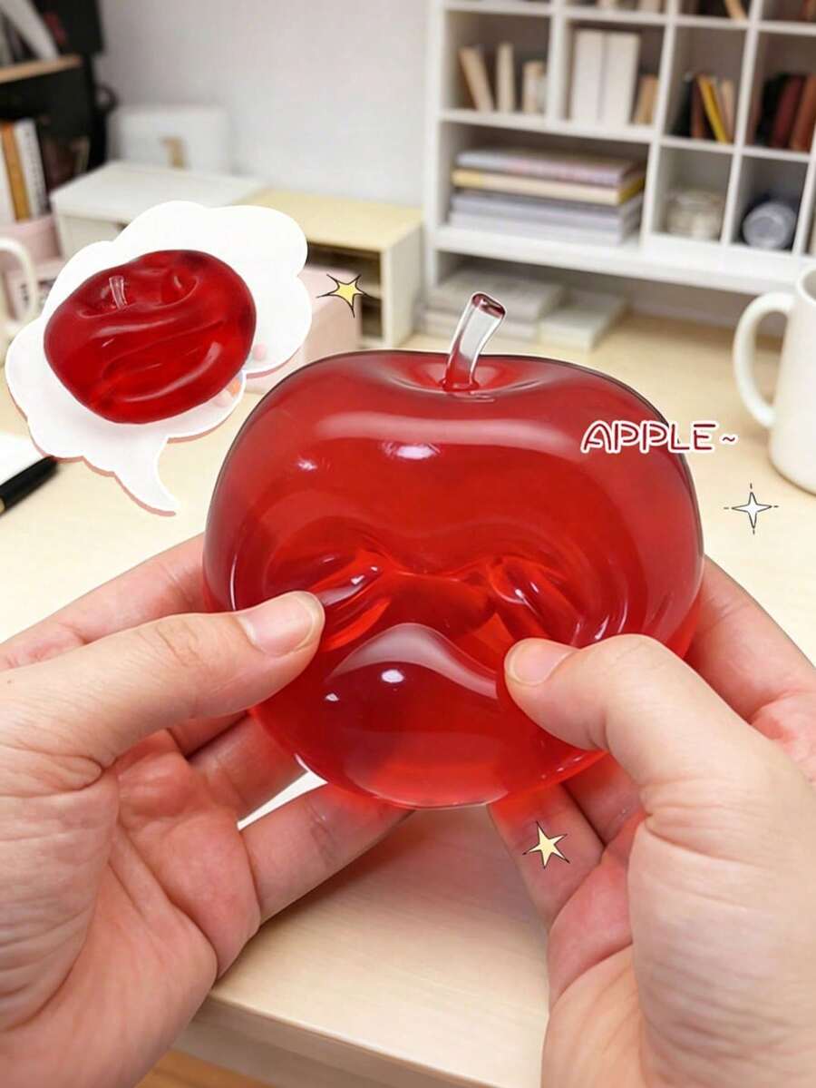 1 Peça, Bola de Estresse Transparente em Formato de Maçã, Textura de Gelatina Estourada, Forma Livre, Ornamento de Cura Fofo para Mesa, Perfeito para Feriados, Presentes de Aniversário, Halloween, Ação de Graças, Natal, Dia do Trabalho, Volta às Aulas, Presentes de Festa, Squishy, Squish Crocante, Squish de Manteiga Crocante, Aperte, Bola de Gelatina. Brinquedo de Estresse Squishy, Squish de Bolinho, Materiais Escolares, Btsarmy, Decoração de Halloween