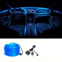 Lampu Ambient EL Mobil 3M, Pasang & Mainkan USB, Strip Dekorasi Interior Mobil Minimalis Kreatif - A - View 2