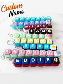 Ultimate Personalized Name Fidget Clicker. 3D Printed, CLICKER Keychain, Party Favor, Clicky Sensory ASMR Gift - Multicolor - View 5