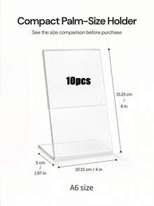 1/2/3/4/6/8/10件組 壓克力告示牌架 透明塑料展示架 T型透明塑料展示架 相框展示架 適用於小冊子、菜單、傳單、文件、照片、名片，適合辦公室或桌面使用 - 彩色 - 查看 15