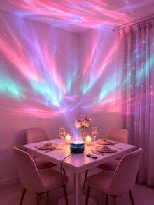 RGB Aurora/Water Wave Atmosphere Projection Light, USB Powered With Remote Control, Multi-Color Dynamic Lighting Effects, Suitable For Bedroom, Gaming Room, Home Theater, Birthday Party And Holiday Gift - Black - View 4