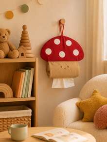 1PC Mushroom Hanging Tissue Box Cover, Soft Corduroy Tissue Holder With Easy-Pull Bottom Opening, Wall-Mounted Organizer For Bedroom Living Room - Multicolor - View 10