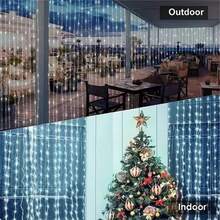 1pc Battery Powered LED Curtain String Lights For Wedding Indoor Decor, Home Curtain Decoration, Holiday Party Background Decorative Lights - Battery Box Curtain Light - View 7