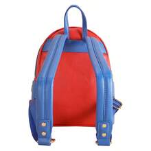 Mesuca 1pc Mini Daily Backpack Marvel Official Licensed Spider-Man Cartoon Print Red & Blue Faux Leather Multi-Zipper Pockets Lightweight Portable Travel Small Shoulder Bag - Multicolor - View 5