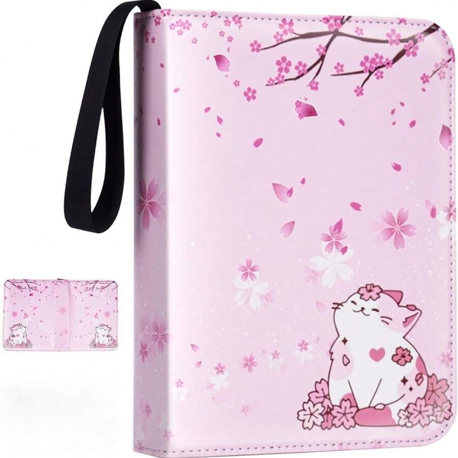 400 Cards Collectible Trading Card Holder Case With 55 Sleeves, 4 Pocket For TCG Game Cards Collection Sports Trading Cards Collector Album Card Binder For Girls Gifts - Multicolor - View 1