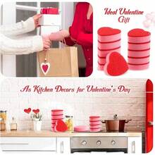 15PCS/6PCS/2PCS/1pc Heart-Shaped Sponge Scrubber For Kitchen Cleaning, Dishwashing, Cup Washing, Pot Scrubbing, Cleaning Sponge, Bathroom Cleaning Sponge, Beautiful Gift For Elders On Holidays - A - View 4