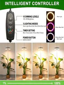 Full Spectrum LED Grow Light, Adjustable Stand, USB Powered With Timer, For Indoor Tall Potted Plants Greenhouse Gardening, Halloween & Christmas Home Decor Lighting - Large Plant Grow Light - View 4
